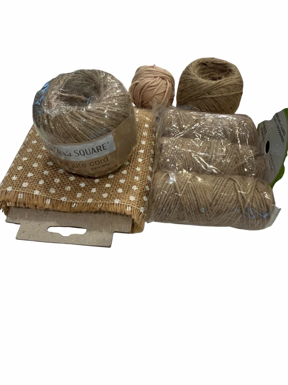 Assorted craft supplies- Burlap, Ribbons, Jute
